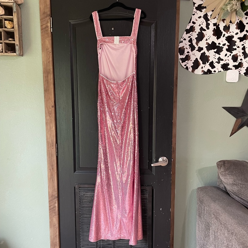 Pink Sequin Mermaid Maxi Gown | Worn Once
